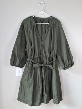 Torrid Green Button Up Peasant Dress